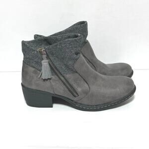 b.o.c. Born Women’s Bendell Ankle Boots Size 8.5 Gray With Tweed Cuff